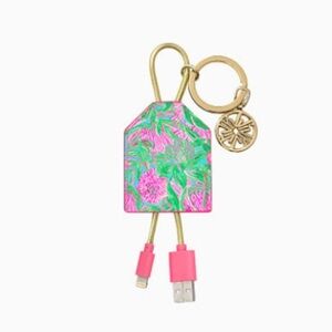Lilly Pulitzer Charging Tag Keychain Blue Horizon Coming In Hot